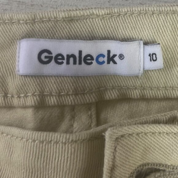 Genleck Wide Leg Jeans Pants Womens Size 10 Beige Tan New Casual Pockets - Picture 6 of 11